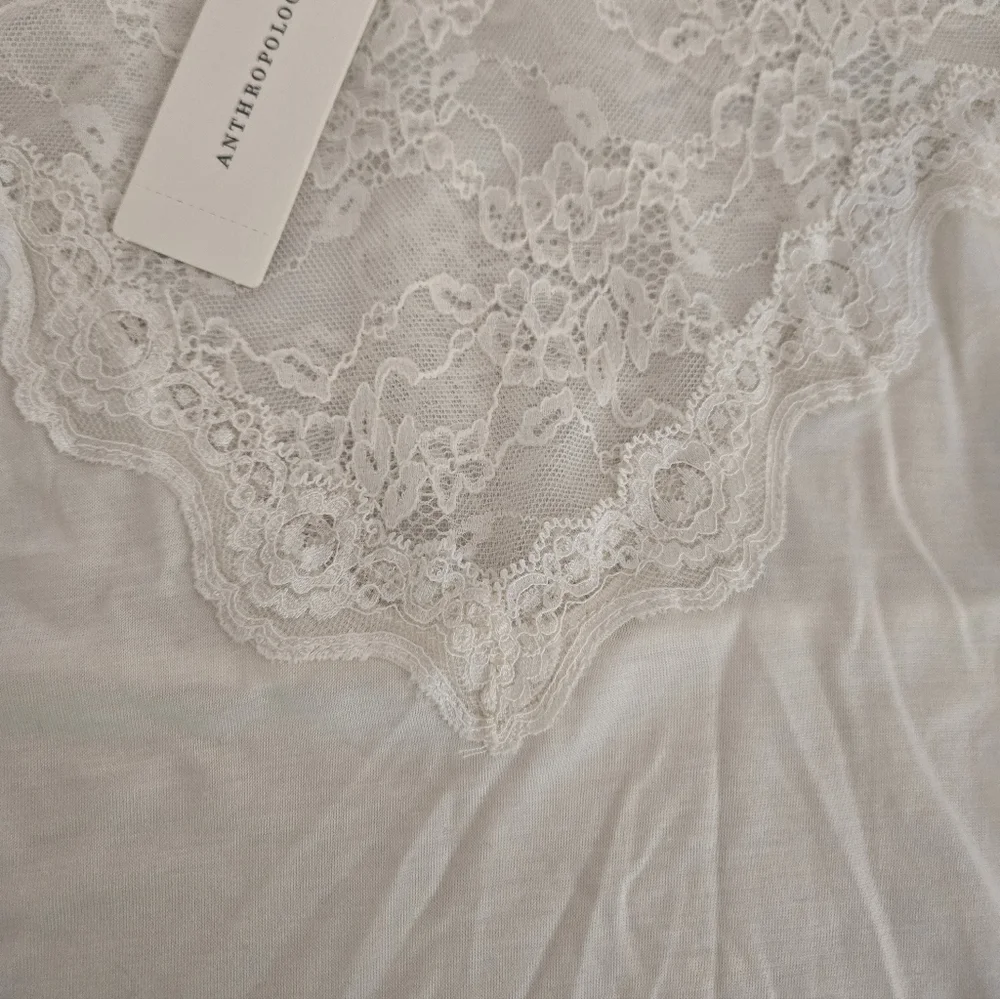 NWT By Anthropologie Long-Sleeve Lace Mix Top